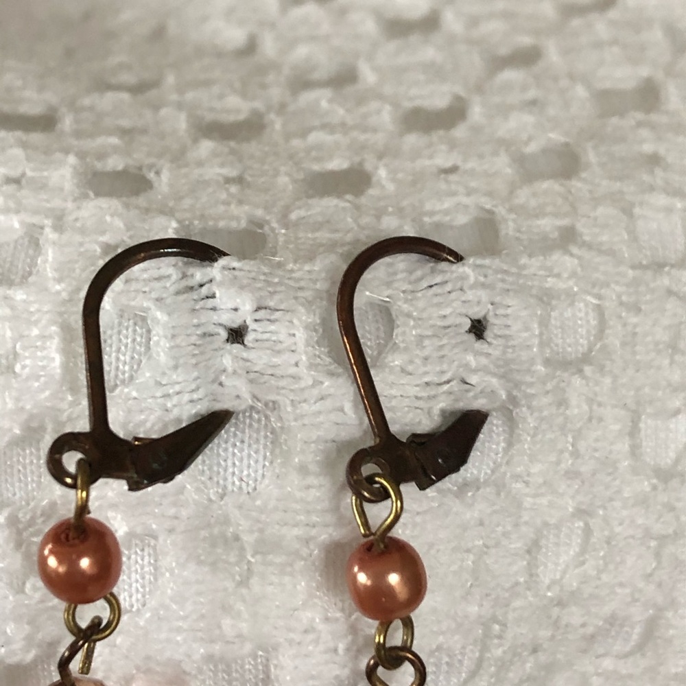 Vintage Style Bead Copper Earrings - Picture 6 of 6